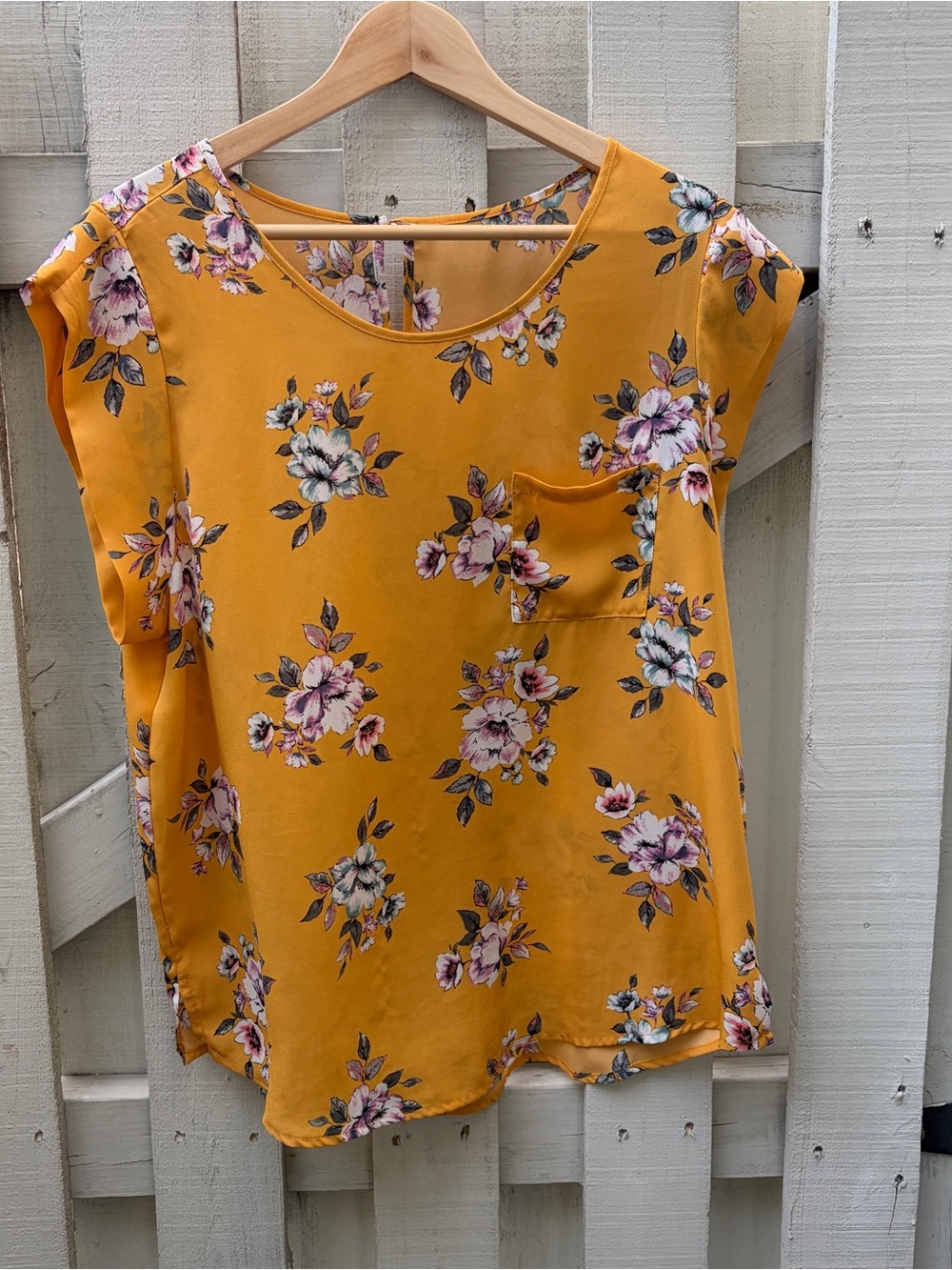 Alice Blue - Bushnell One Pocket Blouse in mustard